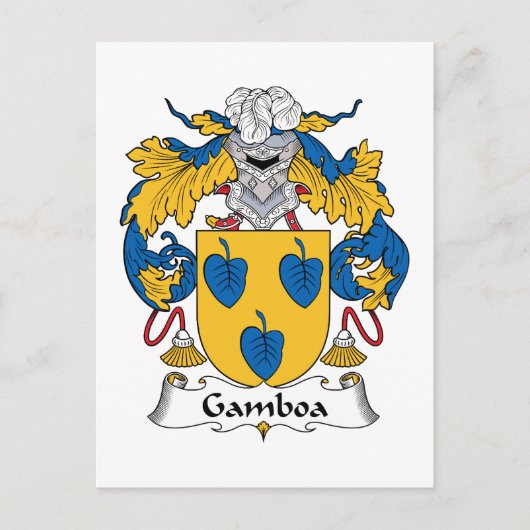 CREST van de Familie van Gamboa Briefkaart (Voorkant)