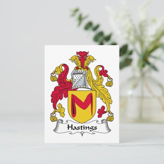 CREST van de Familie van Hastings Briefkaart (Staand voorkant)