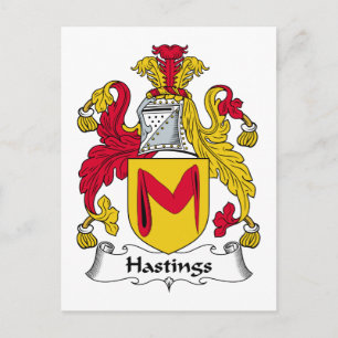 CREST van de Familie van Hastings Briefkaart