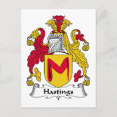 CREST van de Familie van Hastings Briefkaart (Voorkant)
