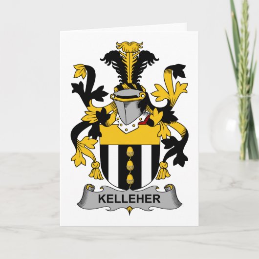 CREST van de Familie van Kelleher Notitiekaartje (Voorkant)