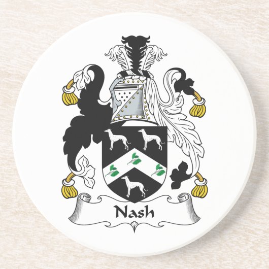 CREST van de Familie van Nash Zandsteen Onderzetter (Voorkant)