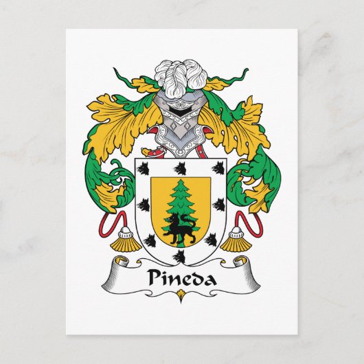CREST van de Familie van Pineda Briefkaart (Voorkant)