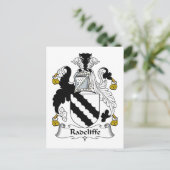 CREST van de Familie van Radcliffe Briefkaart (Staand voorkant)