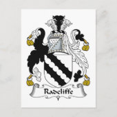 CREST van de Familie van Radcliffe Briefkaart (Voorkant)