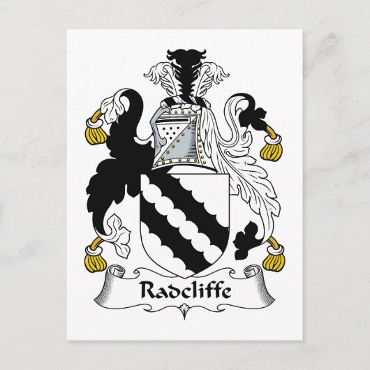 CREST van de Familie van Radcliffe Briefkaart (Voorkant)