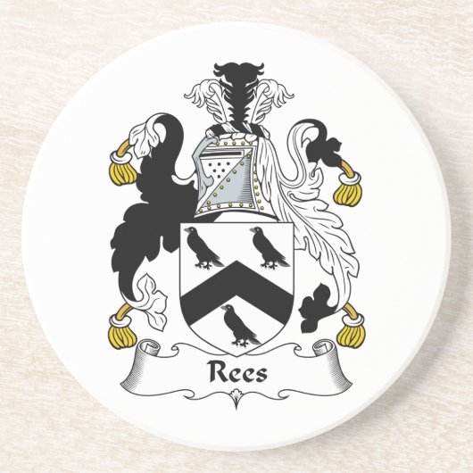 CREST van de Familie van Rees Zandsteen Onderzetter (Voorkant)