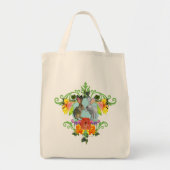 Crest van konijnen en bloemen tote bag (Voorkant)