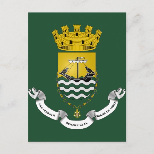 Crest van Lissabon, Portugal Briefkaart (Voorkant)