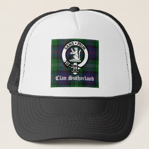 CREST van Sutherland van de clan & Geruite Schotse Trucker Pet
