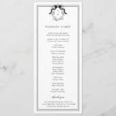  Crest Victoriaans Franse Bow Formele bruiloft Programmakaart (Achterkant)