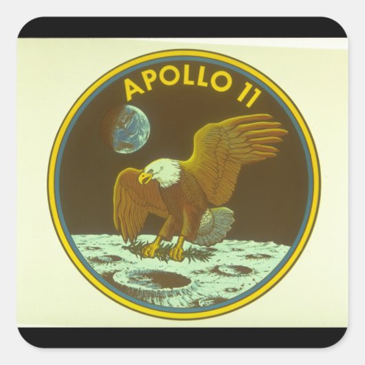 Crest voor Apollo Mission_Space Vierkante Sticker (Voorkant)
