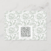 Crest Wedding Monogram Sage Green Script details Informatiekaartje (Achterkant)