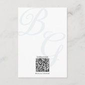 Crest Wedding Monogram zwart-wit details Informatiekaartje (Achterkant)
