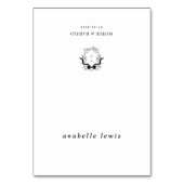 Crest Wedding Place Card met bewerkbare gastennaam Kaart (Voorkant)