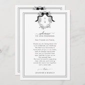  Crest Wedding Welkom Kaart met reisschema (Voorkant / Achterkant)