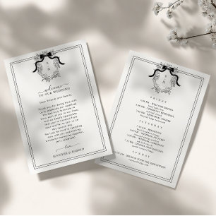 Crest Wedding Welkom Kaart met reisschema