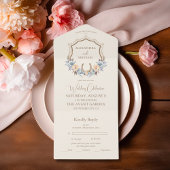 Crest Western Land Boheemse Bloemen Bruiloft All In One Uitnodiging