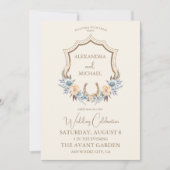 Crest Western Land Boheemse Bloemen Bruiloft Kaart (Voorkant)