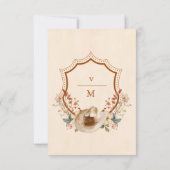 Crest Western Land Boheemse Bloemen Bruiloft RSVP Kaartje (Achterkant)