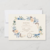 Crest Western Land Boheemse Bloemen Bruiloft RSVP Kaartje (Voorkant)