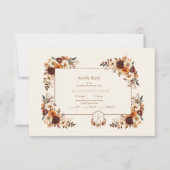 Crest Western Land Boheemse Bloemen Bruiloft RSVP Kaartje (Voorkant)