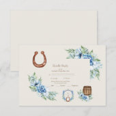 Crest Western Land Boheemse Bloemen Bruiloft RSVP Kaartje (Voorkant / Achterkant)