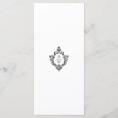 Crest Zwart en Wit Trouw Monogram Vintage Menu (Achterkant)