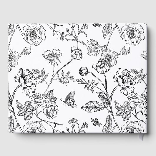  Crest Zwart Monogram Bruiloft Gastenboek (Achterkant)