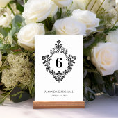 Crest Zwart & Wit   Elegant Huwelijk Kaart