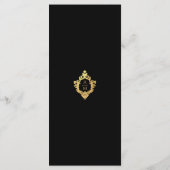 Crest Zwarte Nep Goud Elegante Trouw Monogram Menu (Achterkant)