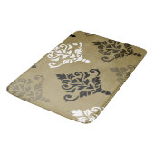 Cresta Damask Art I Zwart Wit Bronzen Goud Badmat (Gekanteld)