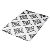 Cresta Damask Pattern (B) Zwart Badmat (Gekanteld)
