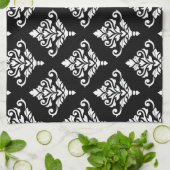 Cresta Damast Patroon (B) Wit Theedoek (Gevouwen)