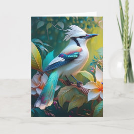 Crested Blauwgroen gevleugelde Jay Kaart