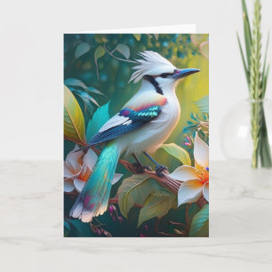 Crested Blauwgroen gevleugelde Jay Kaart
