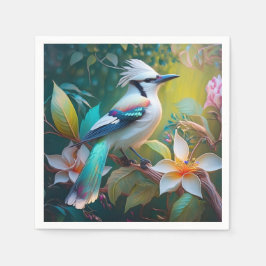 Crested Blauwgroen gevleugelde Jay Servet