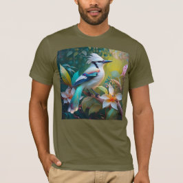 Crested Blauwgroen gevleugelde Jay T-shirt