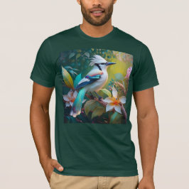 Crested Blauwgroen gevleugelde Jay T-shirt