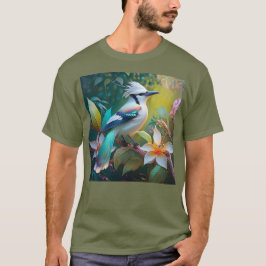 Crested Blauwgroen gevleugelde Jay T-shirt