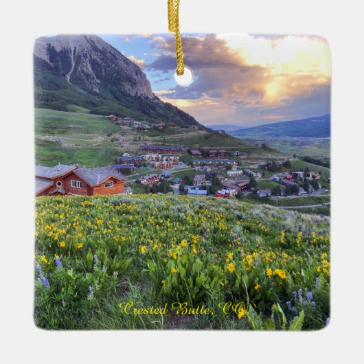 Crested Butte, CO-foto Keramisch Ornament (Voorkant)