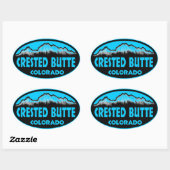 Crested Butte Colorado blauwe ovale stickers (Vel)