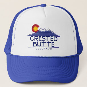 Crested Butte Colorado houten bergen hoed Trucker Pet