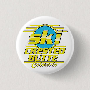 Crested Butte Colorado jaren 80 ski logo Ronde Button 3,2 Cm