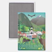 Crested Butte, Colorado koelkastmagneet Magneet (Voorkant / Achterkant)