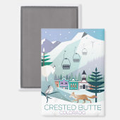 Crested Butte, Colorado koelkastmagneet Magneet (Voorkant / Achterkant)
