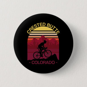 Crested Butte Colorado Mountainbiken Fietser Wielr Ronde Button 5,7 Cm