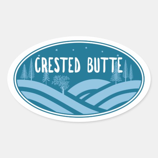 Crested Butte Colorado Outdoor Ovale Sticker (Voorkant)