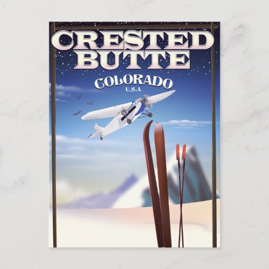 Crested Butte Colorado reisposter Briefkaart (Voorkant)