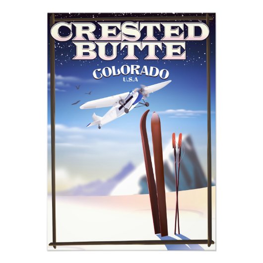 Crested Butte Colorado reisposter Foto Afdruk (Voorkant)